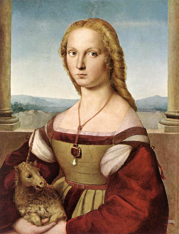 RAFFAELLO Sanzio Lady with a Unicorn dfg oil painting image